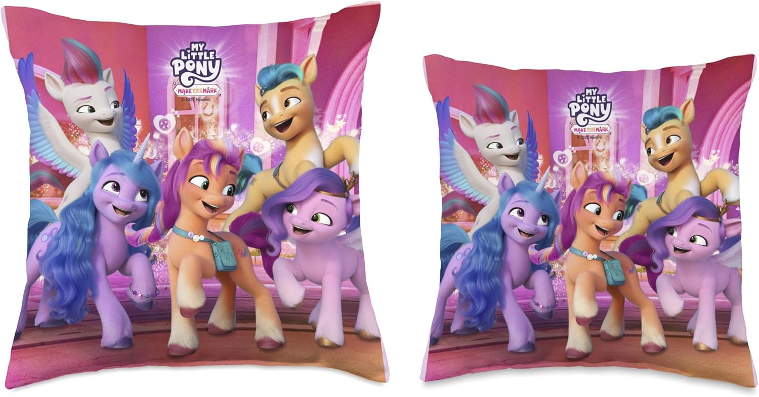 MLP: ANG Sunny and Friends Group Shot Throw Pillow 3