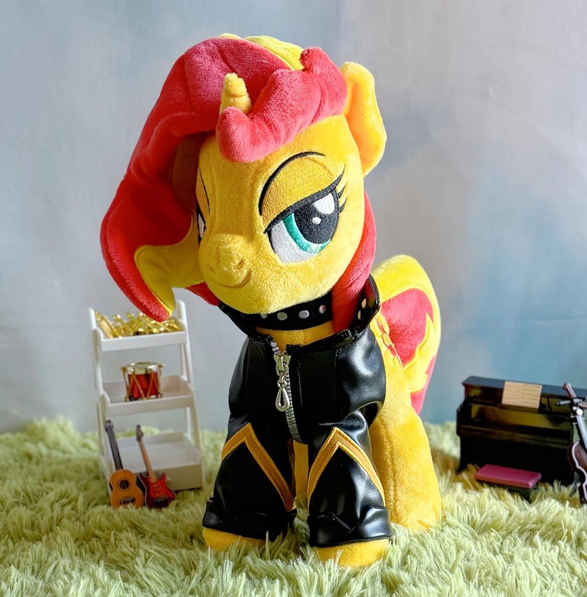 MLP Sunset Shimmer Deluxe Plush Toy with Rockstar Outfit 1