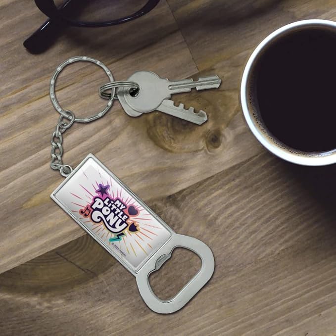 MLP: MYM Logo Keychain Rectangle Chrome Plated Metal Bottle Cap Opener 3
