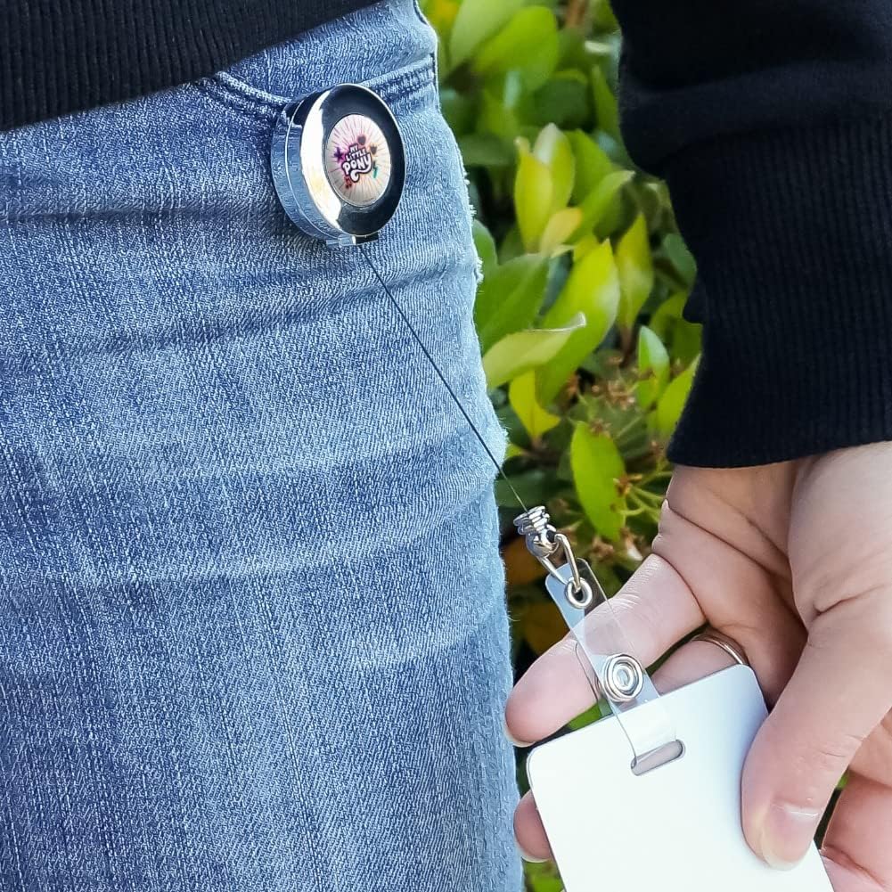 MLP: MYM Logo Retractable Reel Premium Metal Chrome Badge ID Card Holder Clip 3