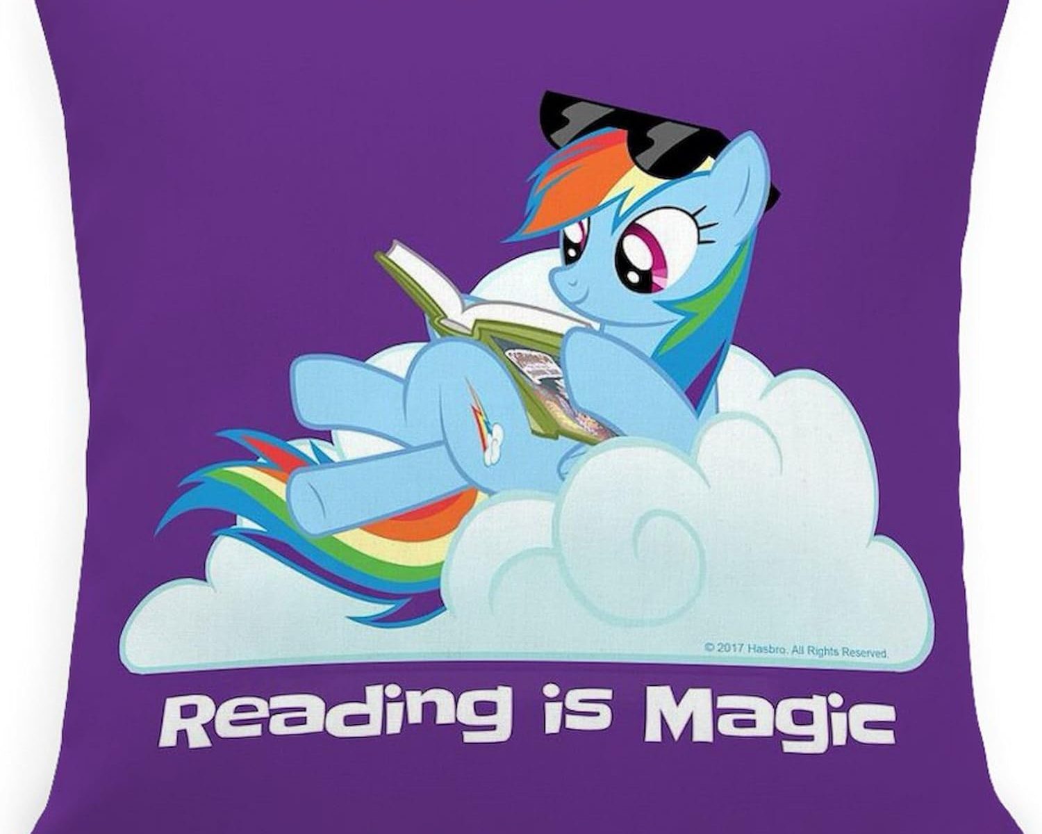 MLP Reading is Magic Everyday Decorative Accent Square Pillow 1