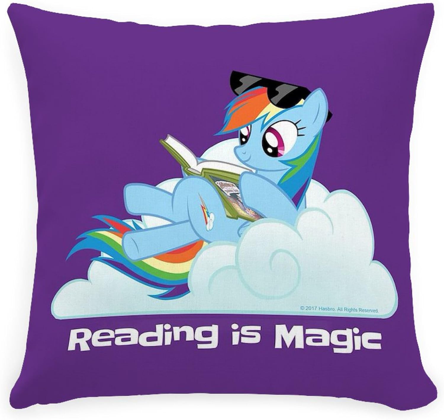 MLP Reading is Magic Everyday Decorative Accent Square Pillow 1