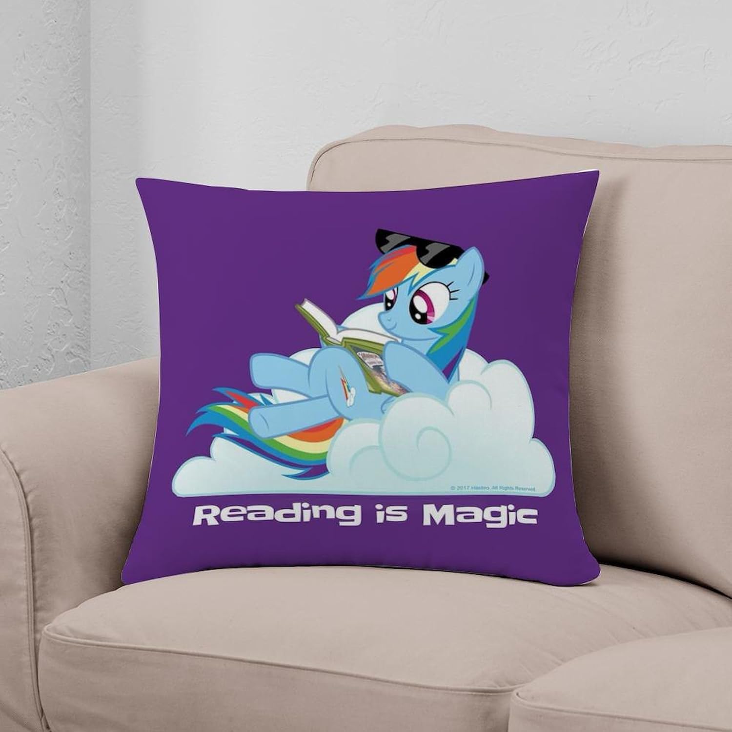 MLP Reading is Magic Everyday Decorative Accent Square Pillow 2