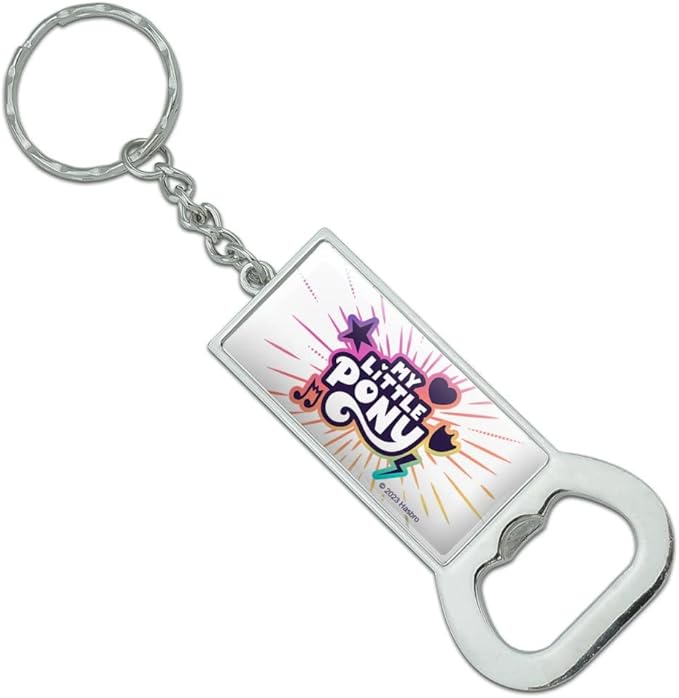 MLP: MYM Logo Keychain Rectangle Chrome Plated Metal Bottle Cap Opener 1