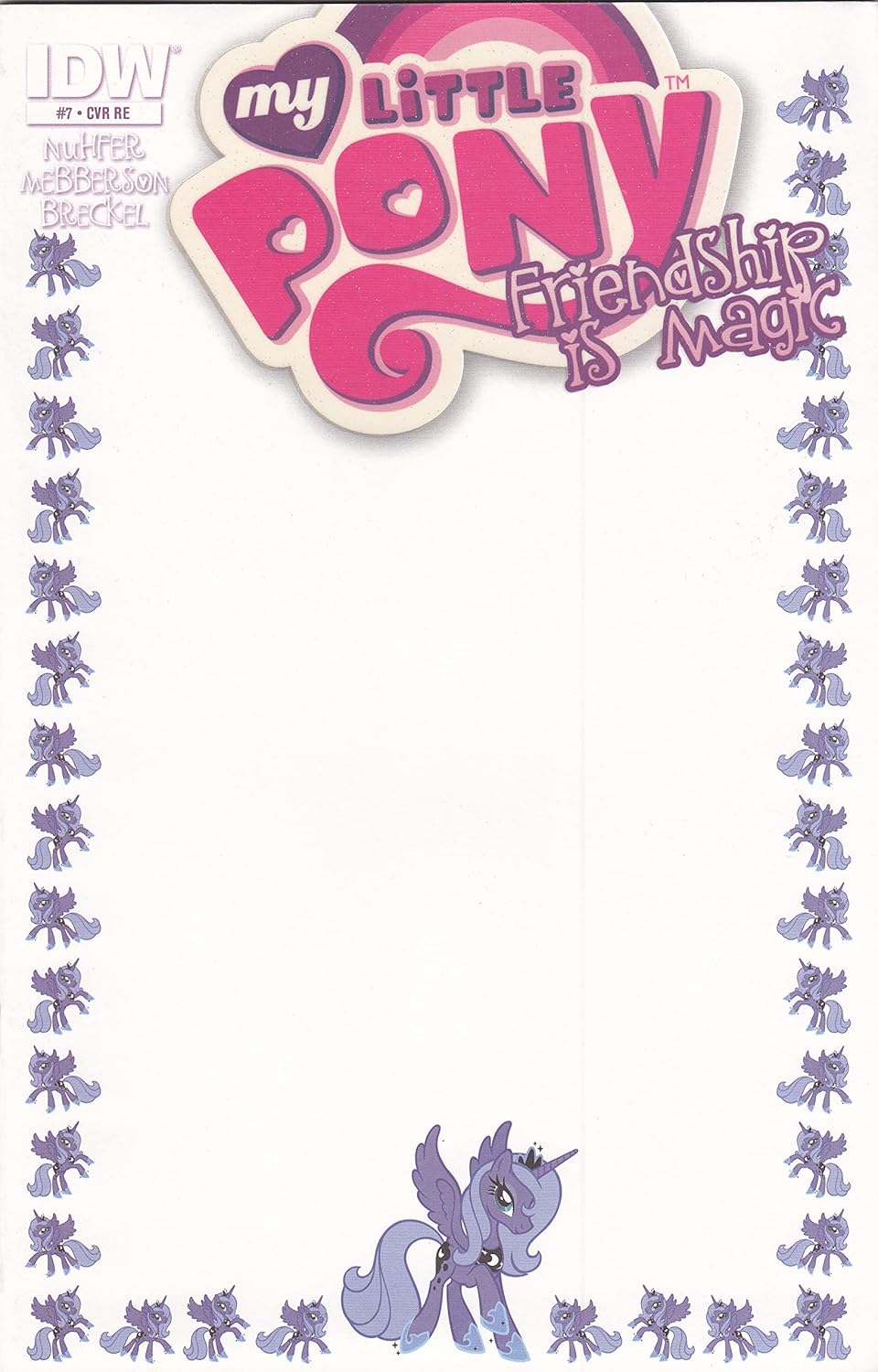 MLP: FIM Princess Luna #7D Blank Frame Variant Comic Book