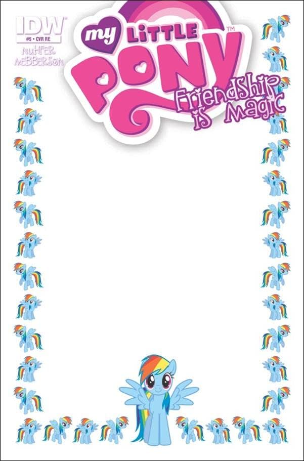 MLP: FIM Rainbow Dash #5E RE Blank Frame Comic Book 1